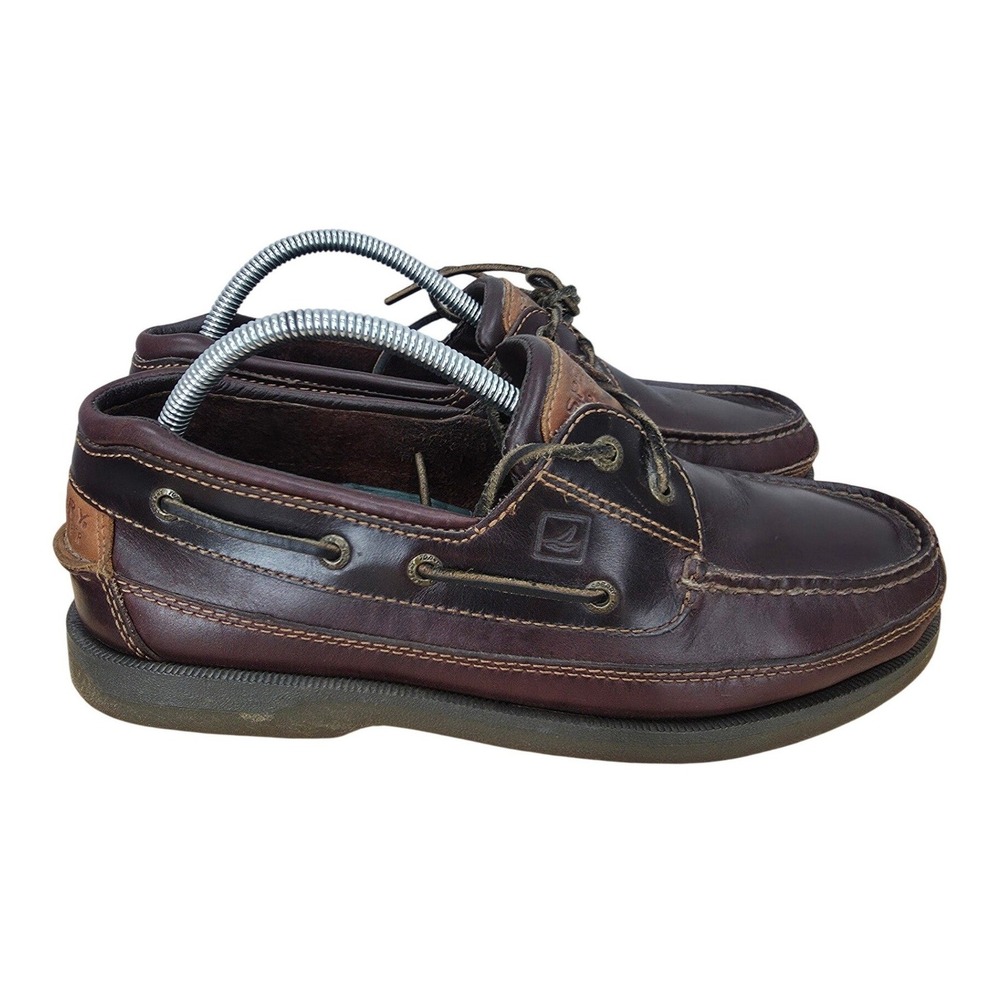 Sperry Top-Sider Mako Boat Shoes Mens 10 M Brown Leather Moc Toe Casual 2 Eye